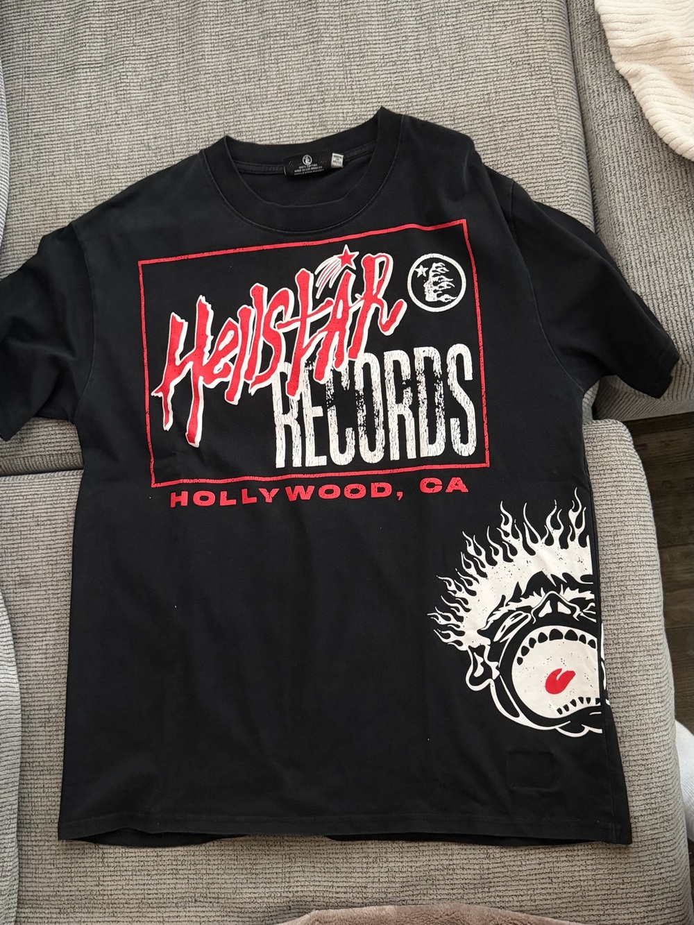 Hellstar Records Hollywood Black Graphic Short Sleeve Tee